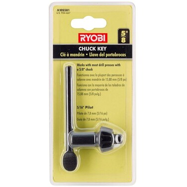 Ryobi 58 in Black Metal Chuck Key with 516 in Pilot