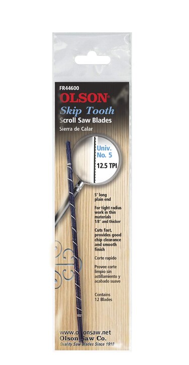 OLSON SAW FR44600 Skip Tooth 0038 x 016Inch 125 TPI Scroll Saw Blade