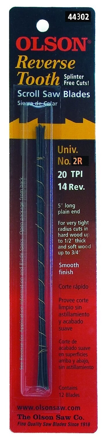 Olson Saw FR44302 0029 by 0012Inch Reverse Tooth Scroll Saw Blade