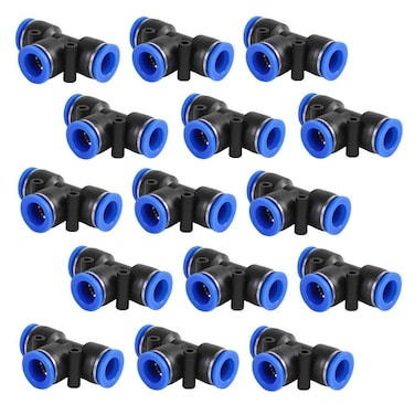 Yarr Store 15 Pcs 38 Push Fittings Plastic Push to Connect Fitting Tube Tee Connect Air Tool Fittings Pneumatic Quick Fittings Lock 38 inch OD 10mm