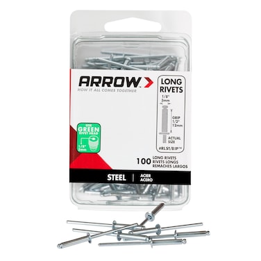 Arrow Fastener RLS18IP Long Steel 18Inch Rivets 100Pack