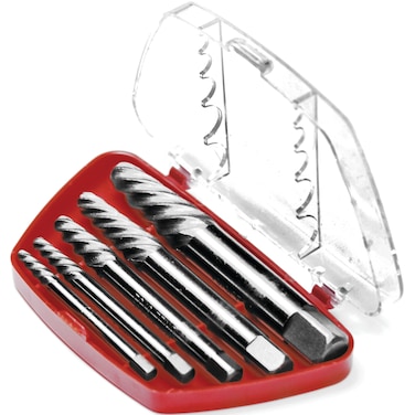 Performance Tool W2966  Heavy Duty Screw Extractor Set for Removing Damaged Screws Broken Studs Set Screws and Pipe Fittings with Storage Case