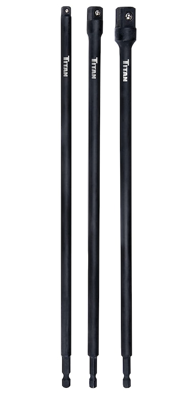 Titan 15206 3Piece 12Inch Impact Socket Adapter and Extension Set