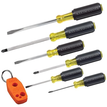Klein Tools 85146 Screwdriver Set 6pcs Includes MagnetizerDemagnetizer 3 Slotted 3 Phillips Cushion Grip Comfort Precision Machined