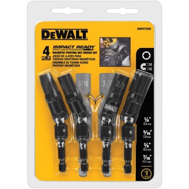 Dewalt DWPVTDRV 4Pc Impact Ready Pivot Nut Driver Black