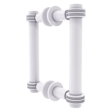Allied Brass 404D6BBWHM Contemporary 6 Inch Back Dotted Accent Shower Door Pull Matte White