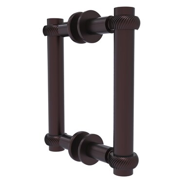 Allied Brass 404T6BBSN Contemporary 6 Inch Back Twisted Accent Shower Door Pull Satin Nickel