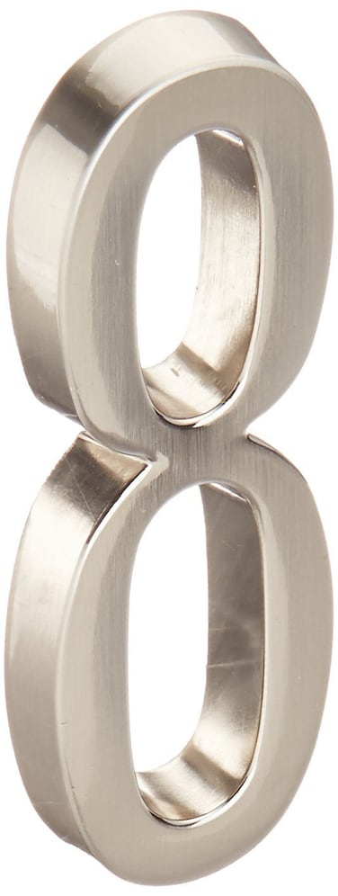 Distinctions Nickel 8 Hillman 843288 4Inch Die Cast SelfAdhesive House Address Brushed Number