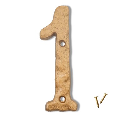 Jerrybaby 55 Inch House Numbers for OutsdidePremium Cast Iron Metal Home Address Numbe Featuring SolidHeavy Duty  Sturdy with Golden FinishedNumber 1