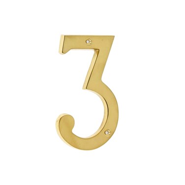 Bebarley 4 Inch Premium Bright Solid Brass Door House Numbers and Street Address Plaques Numbers for Residence and Mailbox Signs
