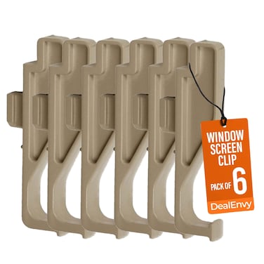DealEnvy Window Screen Clip Full Screen Latch Insect Screen FingerLatch Fits Andersen 200 Series Double Hung and Gliding Windows from Year 2000 to Present Sandtone