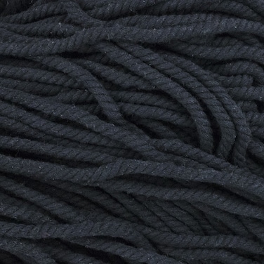 Craft County Super Soft 3 Strand Twisted Cotton Rope Black 14 Inch x 25 Feet