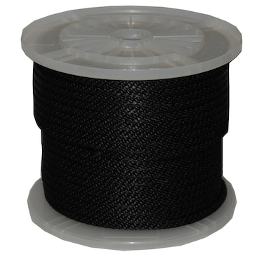 TW Evans Cordage Co 98018 58Inch by 200Feet Solid Braid Propylene Multifilament Derby Rope Black