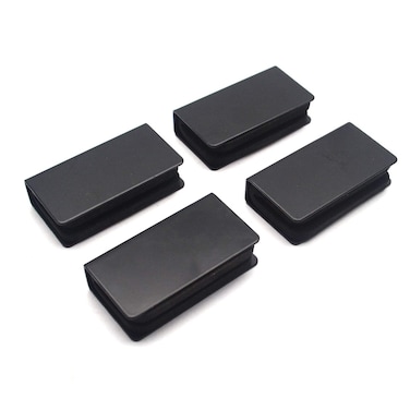 Tulead Glass Clip Black Strike Plate Magnetic Rectangular Glass Clamp 16x04x08 Pack of 4 for CabinetGlass DoorWardrobe