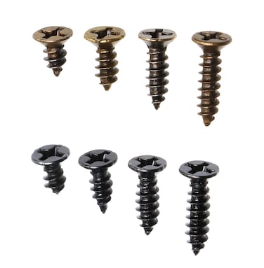 Mini Skater 200PCS M3 Cross Flat Head Tapping Small Wood Screws with Oxide and Wax 4 Size Screws Assortment Kit BlackBronze200pcs