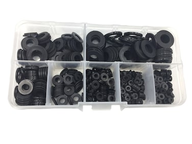 HVAZI 500PCS Nylon Flat Washer for M2 M25 M3 M4 M5 M6 M8 Screw BoltBlack