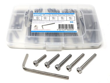 iexcell 50 Pcs M5 x 2025303540mm Thread Pitch 08 mm Stainless Steel 304 Hex Socket Head Cap Screws Bolts Assortment Kit