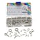ECKJ 191pcs Eye Screws Nickel Plated Metal Eye Shape Screw Self Tapping Screws Includes 9 Sizes Color Silver