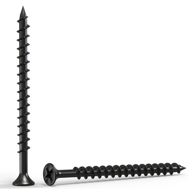 Qualihome  Coarse Thread Sharp Point Drywall Screw with Phillips Drive 2 Bugle Head 1 LbPound Black Ideal Screw For Drywall Sheetrock Wood and More 212 Inch black QHDS