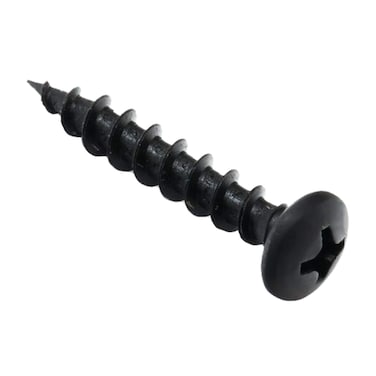 Rok 100 Pack Hardware 8 x 1 Coarse Deep Thread Pan Head Screws Black Phosphate Wood MDF