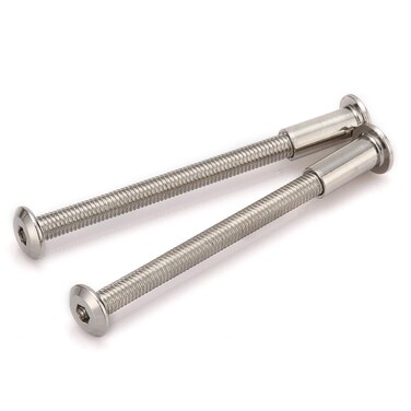Anmas 10pcs M6 Length 50mm Furniture Joint Connector Bolt  Cap Nut Kit Use for Cot Bed Crib Bolts Hex Drive Socket Cap Bolts  Hex Socket Screws Head