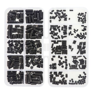 Sutemribor 400 Pcs 20 Sizes 440 to 1032 Set Internal Hex Drive CupPoint Set Screws Assortment Kit
