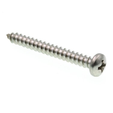 PrimeLine 9019928 Sheet Metal Screw SelfTapping Pan Head Phillips 8 X 112 in Grade 188 Stainless Steel Pack of 25
