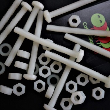 Caterpillar Red 50 x Nylon Pan head crosshead plastic machine screws M6 x 60mm Plastic Bolts Nuts  Washers 1564 x 22364