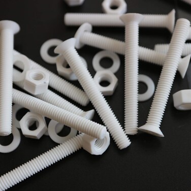 Caterpillar Red 20 x White Countersunk Screws Polypropylene PP Plastic Nuts and Bolts Washers M5 x 40mm Acrylic Water Resistant AntiCorrosion Chemical Resistant 1364 x 13764