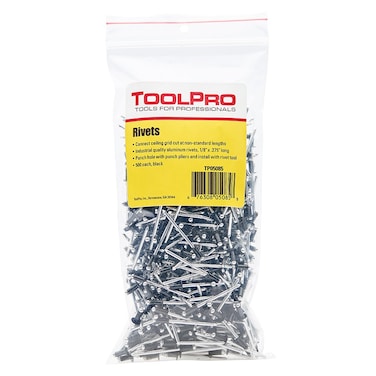 ToolPro Pop Rivets for Ceilings Black 18 500 Pack