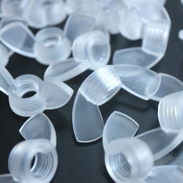 Caterpillar Red Pack of 20 Transparent Clear Plastic Acrylic M8 Butterfly Wing NutsAcrylic Plastic Screws 516