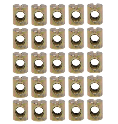 YXQ M6 Barrel Nuts Cross Dowels Slotted Nuts for Furniture Beds Crib Chairs25Piece