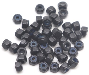 binifiMux 50Pcs M305mm Black Zinc Plated Nylon Lock Nuts Inserted Hex Self Clinching Nuts