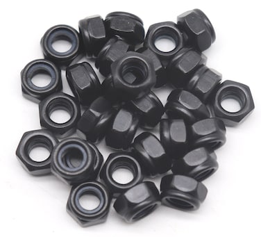 binifiMux 50Pcs M5 X 08MM Black Zinc Plated Nylon Lock Nuts Inserted Hex Self Clinching Nuts
