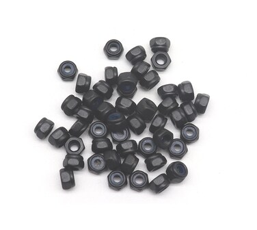 binifiMux 100Pcs M25 x 045mm Nylon Inserted Hex Self Lock Nuts Black Zinc Plated DIN985