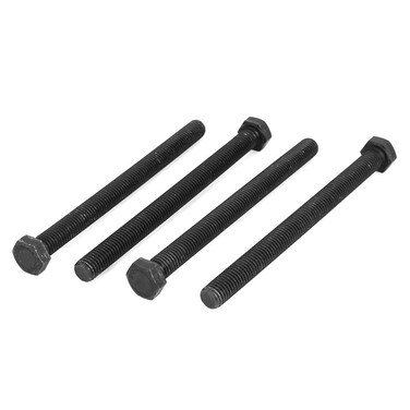 uxcell M12x50 mm Hex Head Left Hand Screw Bolts Fastener Carbon Steel Black M12150mm4pcs black a16081500ux0034