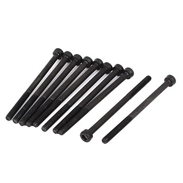 uxcell M3x50mm 129 Alloy Steel Hex Socket Screws Partially Threaded Bolt Black 10Pcs