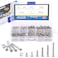 Glarks 230Pcs M3 Stainless Steel Allen Hex Drive Button Head Socket Cap Bolts Screws Nuts Assortment Kit M3