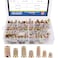 Glarks 95Pcs Zinc Alloy Hex Flanged Screwin Nut Hex Socket Drive Threaded Insert Nuts Assortment Set For Wood Furniture