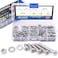 Glarks 280Pieces M4 Pan Head Phillips Stainless Steel Screws Bolts Nuts Lock and Flat Gasket Washers Assortment Kit