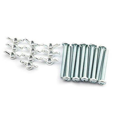 Pro Bamboo Kitchen 10pcs Galvanized Carbon Steel Screw Bolts with Wing Nut Kit 14 Inch Mounting Hardware Fitting Fastenings