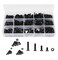cSeao 570pcs Flat Phillips Countersunk Head M3 M4 M5 Black Screws Hex Nuts Assortment Kit Carbon Steel