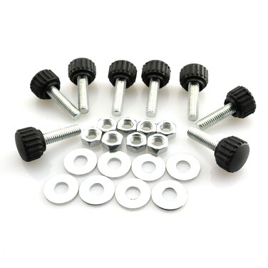 Pro Bamboo Kitchen Thumb Screw Plastic Round Shape Head Threaded Knurled Grip Knobs Clamping Screw with Nut Washer M6X20mm