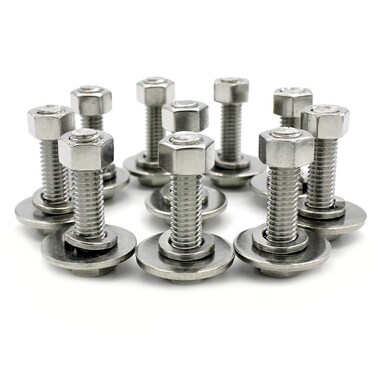 Fullerkreg 10 Sets 51618x114 Stainless Steel Hex Head Screws Bolts and Nuts kit Nuts 516 Fender Flat Washer 516 Spring Lock Washers 516 188 304 SS Fully Threaded by Bolt