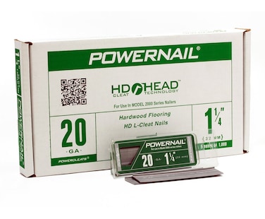 Powernail L125205 20 Gauge 114 Inch Length HD LCleat Nail for Hardwood  Engineered Flooring Case of 5x1000ct boxes