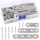 Swpeet 115Pcs 3 Sizes Stainless Steel Flat Straight Brace Brackets Metal Shelf Support Brackets Joining Plate with Screws Perfect for Mending Repair Plates Fixing Bracket Connector  50mm 80mm 100mm