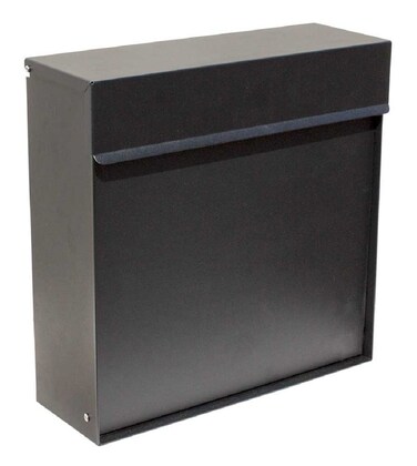 Qualarc WFP015 Covina Wall Mount Rectangular Mailbox with Hidden Lock Black