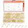 HELIFOUNER 120 Pieces 7 Sizes Cup Screw Hooks Gold Color Screwin Hooks Ceiling Hooks SelfTapping Screws Hooks Hanging Hooks Screw Hooks Kit 12 58 34 78 1 114 112