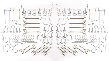 VCT 100pc 1 x 18 Pegboard Hook Assortment Set Shelve Hanger Garage Storage Shop