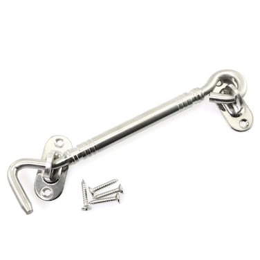 RLECS 4 Inch Cabin Lock Hook Eye Door Latch Stainless Steel Window Shed Gate Latch Hook 6 Inch HELSS6inch